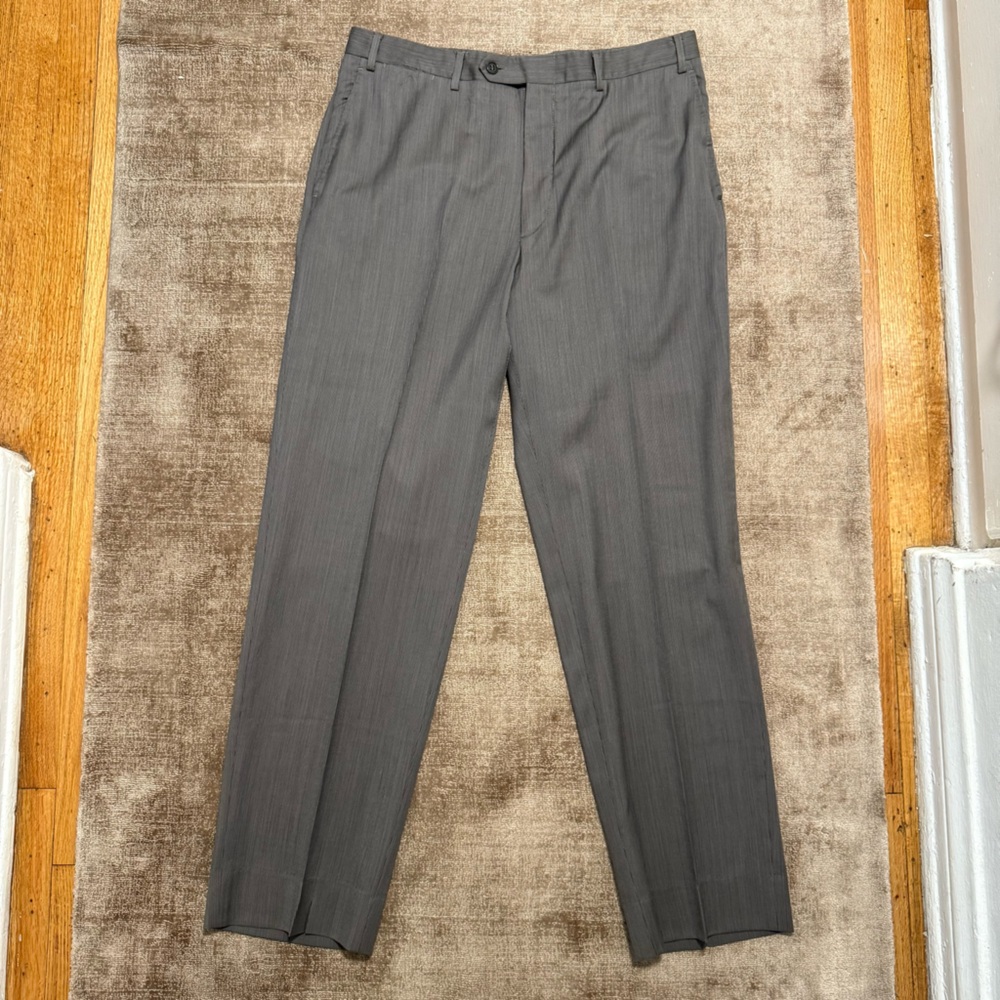 Men’s Canali Flat-Front Trouser in grey/tan sz 52 (36) - Italian